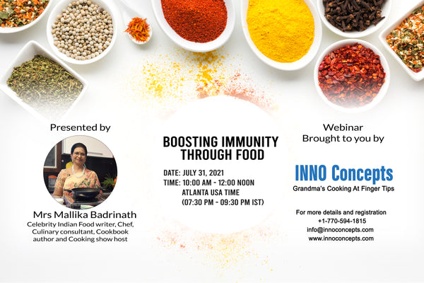 Boosting Immunity Through Food presented by Mrs. Mallika Badrinath